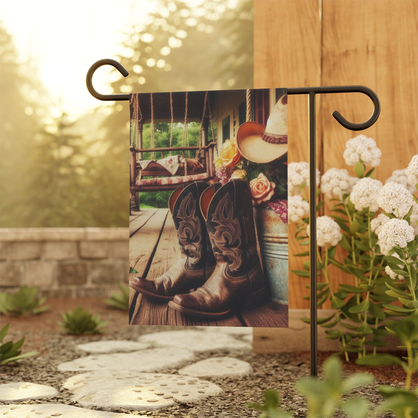 Cowboy Boots Garden Banner