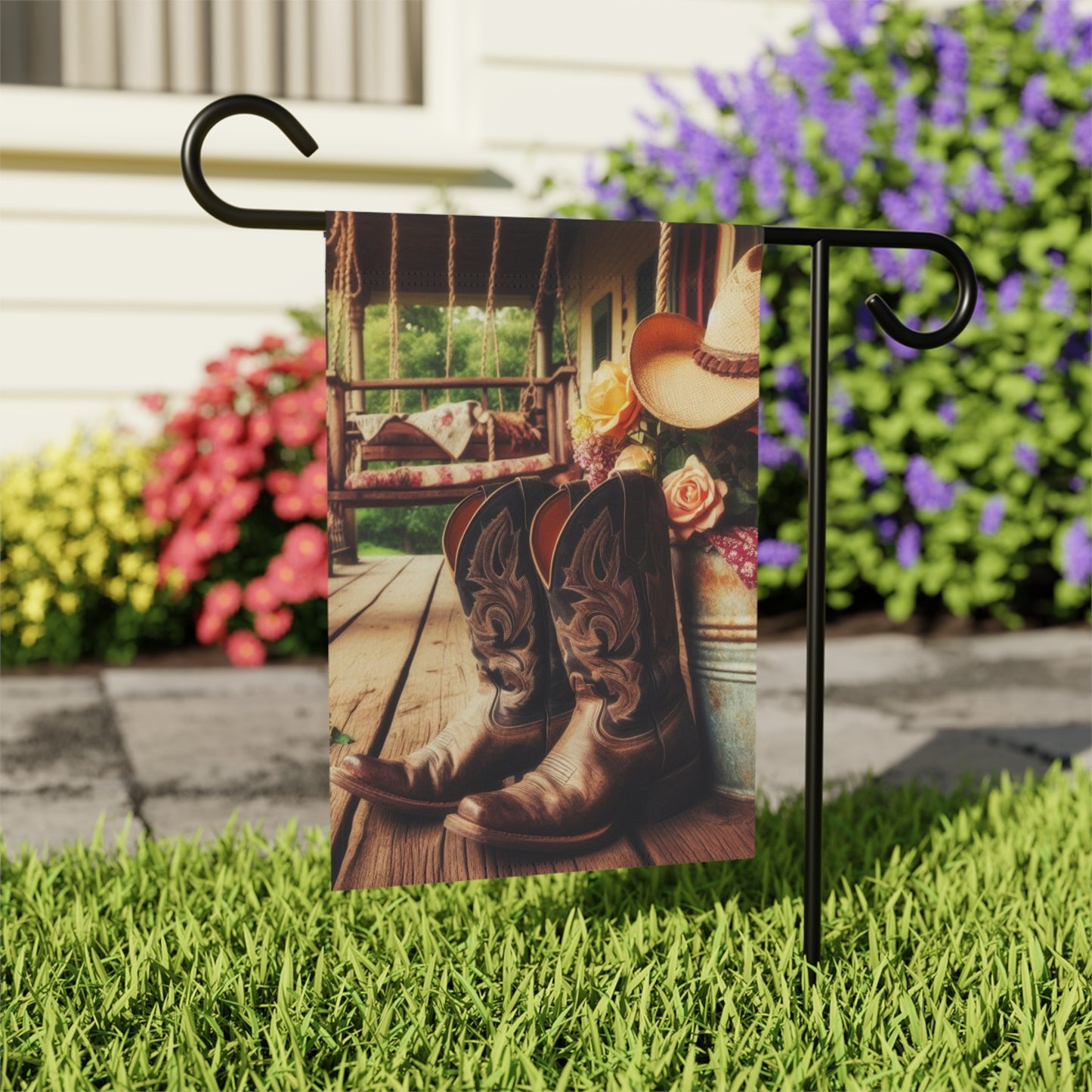 Cowboy Boots Garden Banner