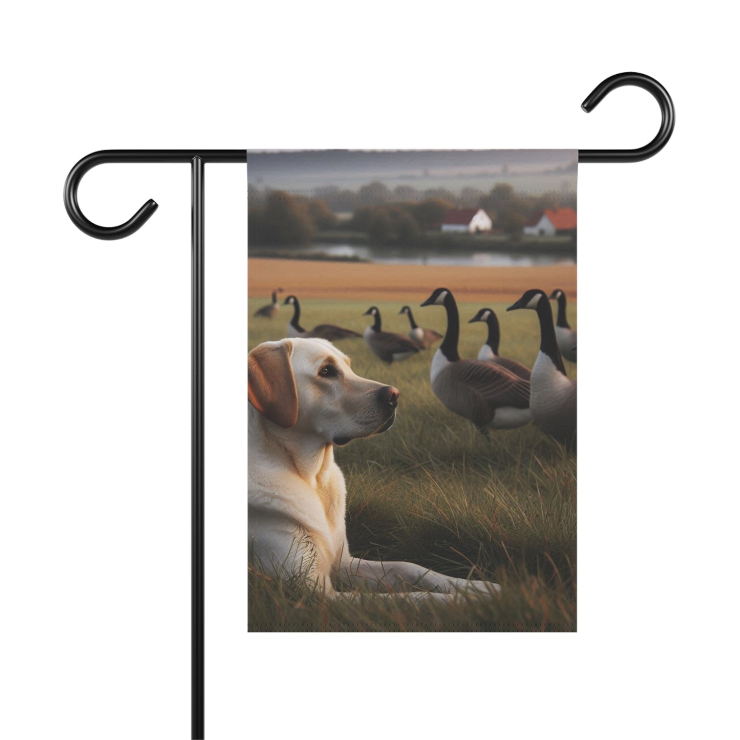 Yellow Lab & Geese Garden Banner
