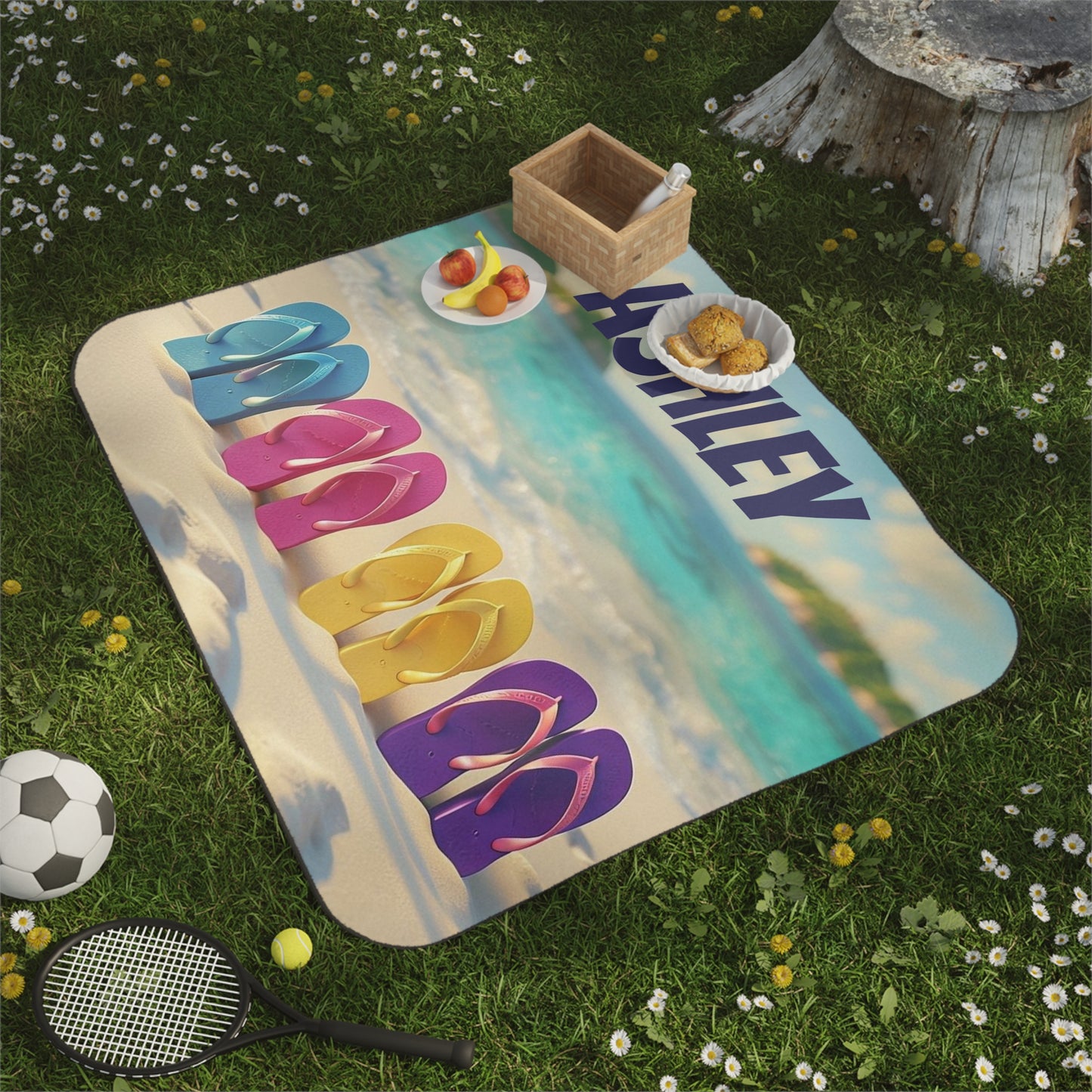 Beachy Flip Flop Picnic Blanket