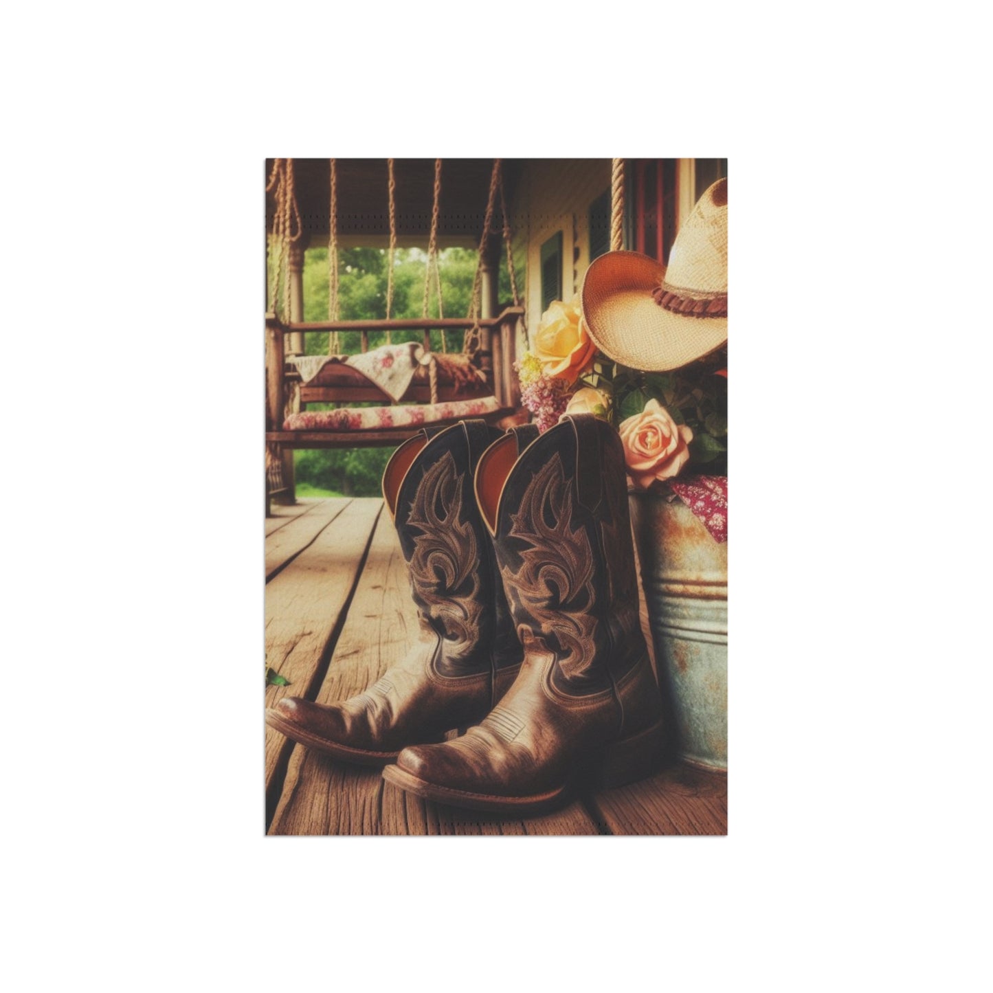 Cowboy Boots Garden Banner