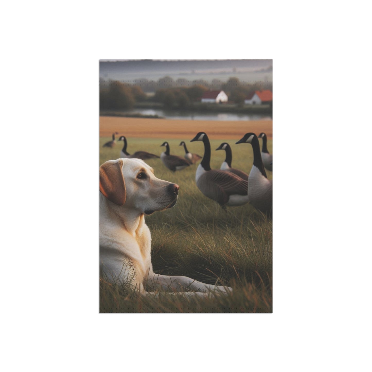 Yellow Lab & Geese Garden Banner