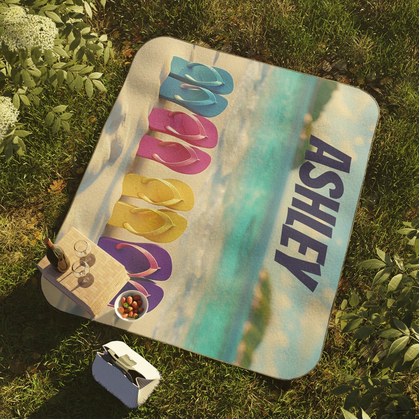 Beachy Flip Flop Picnic Blanket