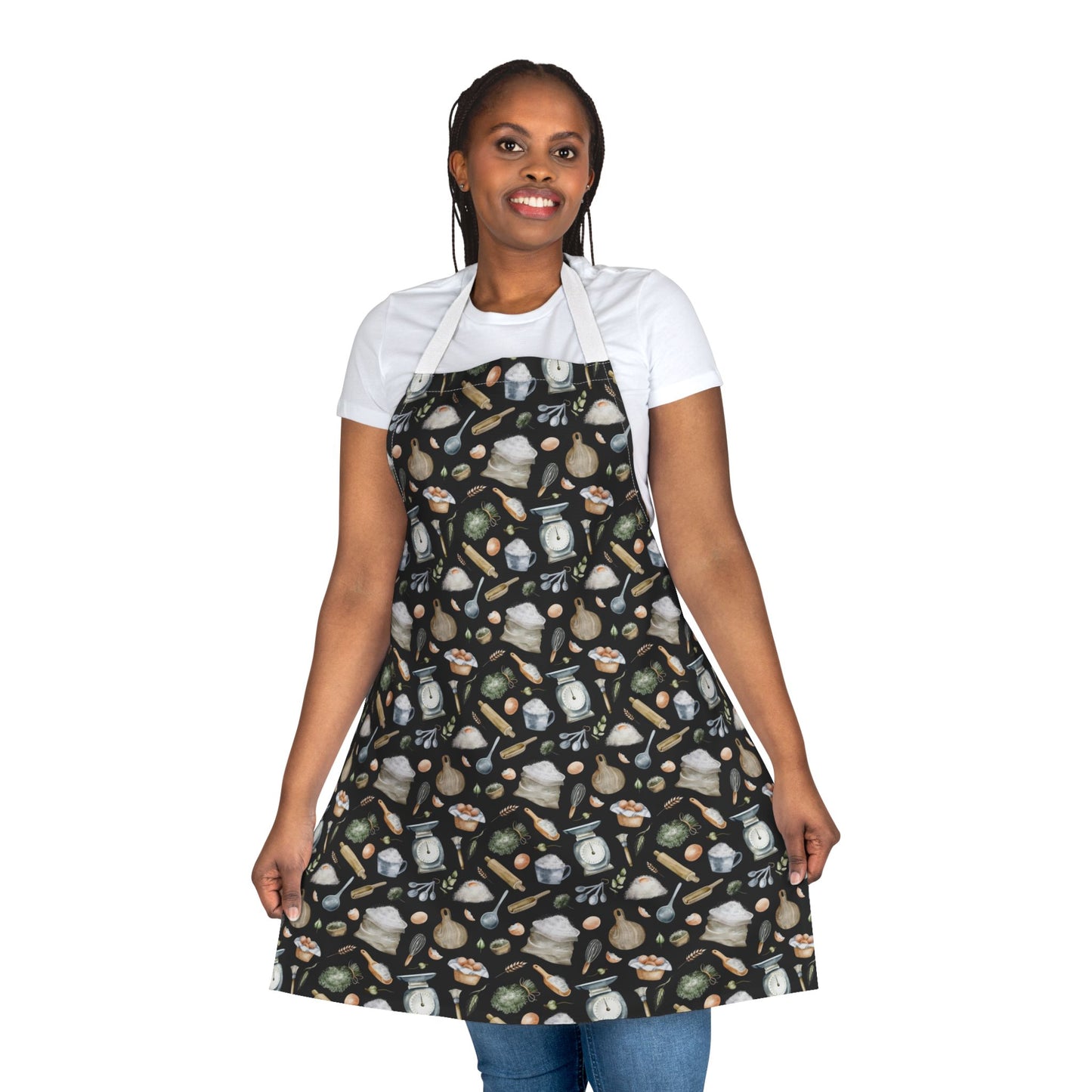 Bake in Style Apron (black/white straps)