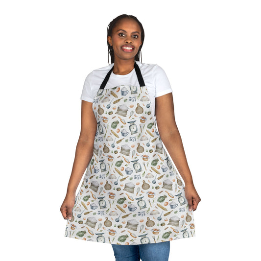 Bake in Style Apron (white/black straps)