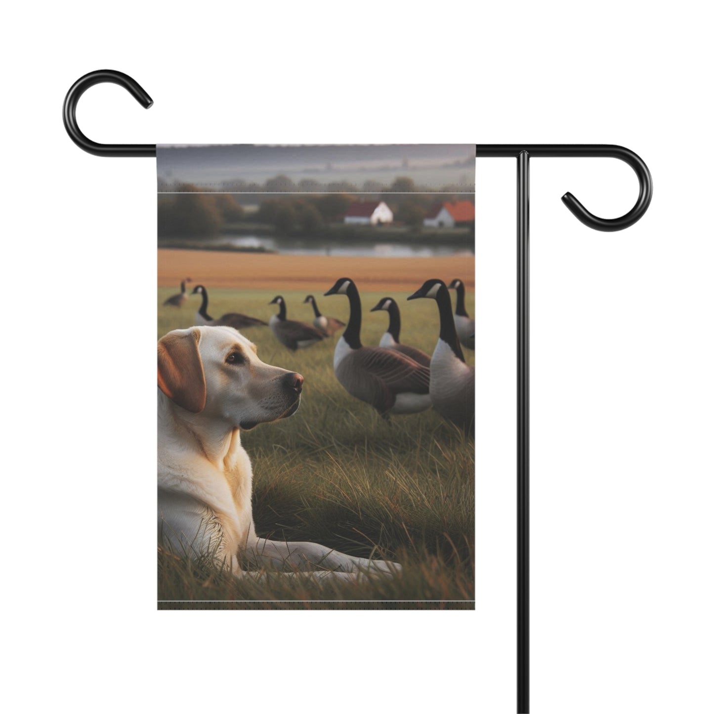 Yellow Lab & Geese Garden Banner