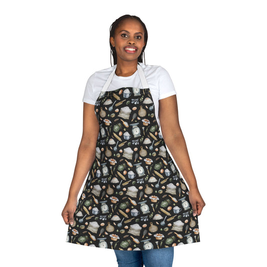 Bake in Style Apron (black/white straps)